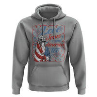 Loves Jesus and America Too Hoodie Patriotic Christian Jesus 4th of July
