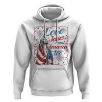 Loves Jesus and America Too Hoodie Patriotic Christian Jesus 4th of July