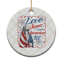 Loves Jesus and America Too Ceramic Ornament Patriotic Christian Jesus 4th of July