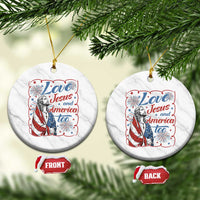 Loves Jesus and America Too Ceramic Ornament Patriotic Christian Jesus 4th of July