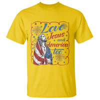 Loves Jesus and America Too T Shirt Patriotic Christian Jesus 4th of July