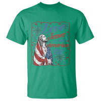 Loves Jesus and America Too T Shirt Patriotic Christian Jesus 4th of July