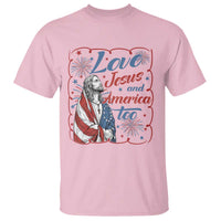 Loves Jesus and America Too T Shirt Patriotic Christian Jesus 4th of July