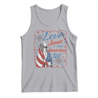 Loves Jesus and America Too Tank Top Patriotic Christian Jesus 4th of July