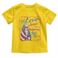 Loves Jesus and America Too Toddler T Shirt Patriotic Christian Jesus 4th of July