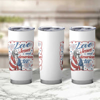 Loves Jesus and America Too Tumbler Cup Patriotic Christian Jesus 4th of July