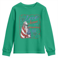 Loves Jesus and America Too Youth Sweatshirt Patriotic Christian Jesus 4th of July