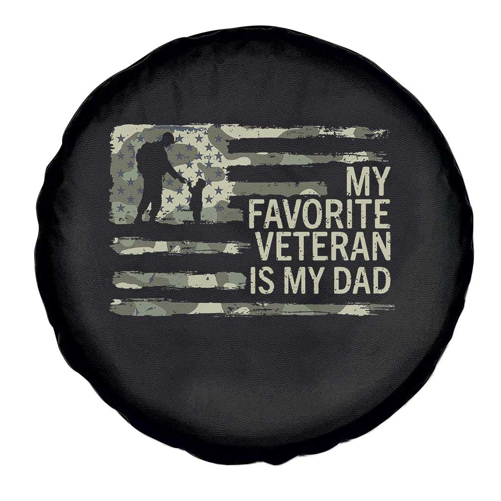 My Favorite Veteran is My Dad Spare Tire Cover Veteran Dad Camo American Flag