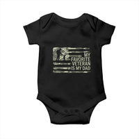 My Favorite Veteran is My Dad Baby Onesie Veteran Dad Camo American Flag