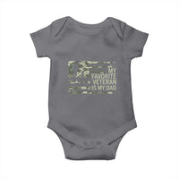 My Favorite Veteran is My Dad Baby Onesie Veteran Dad Camo American Flag