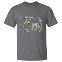 My Favorite Veteran is My Dad T Shirt Veteran Dad Camo American Flag