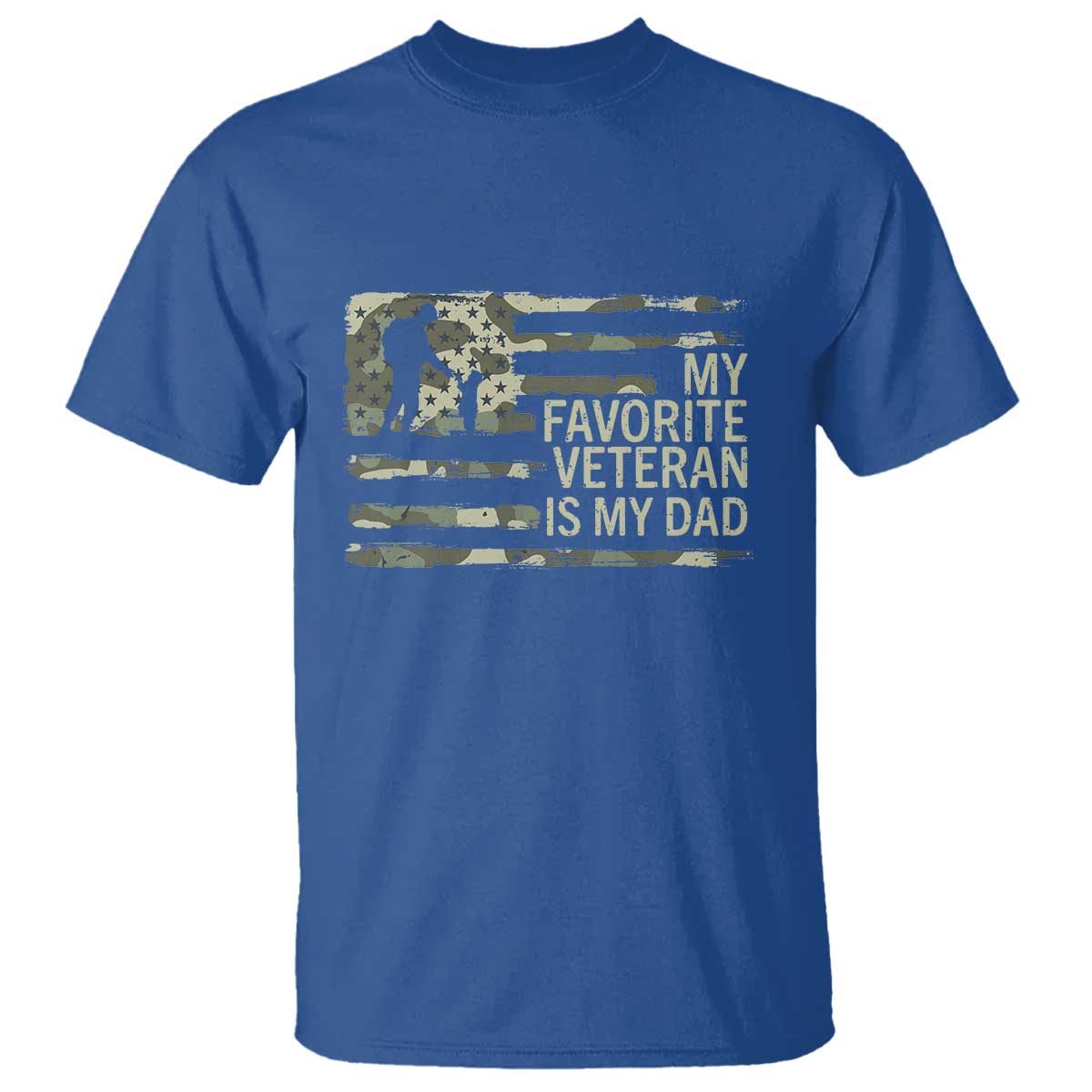 My Favorite Veteran is My Dad T Shirt Veteran Dad Camo American Flag