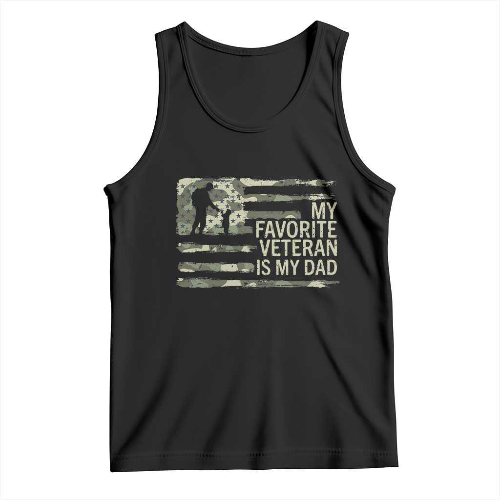 My Favorite Veteran is My Dad Tank Top Veteran Dad Camo American Flag