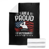 Proud Daughter Veteran Nothing Scares Throw Blanket Military Family Pride American Flag