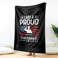 Proud Daughter Veteran Nothing Scares Throw Blanket Military Family Pride American Flag