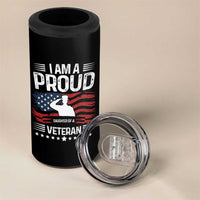 Proud Daughter Veteran Nothing Scares 4 in 1 Can Cooler Tumbler Military Family Pride American Flag