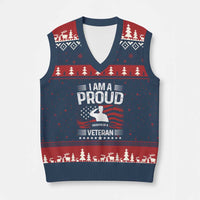 Proud Daughter Veteran Nothing Scares V-Neck Knit Sweater Vest Military Family Pride American Flag