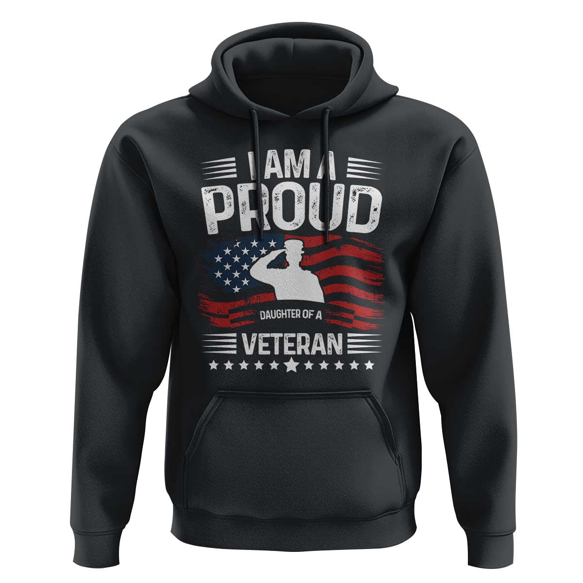 Proud Daughter Veteran Nothing Scares Hoodie Military Family Pride American Flag