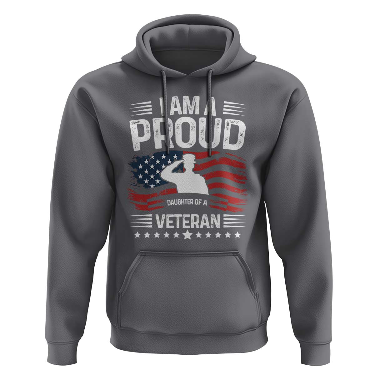 Proud Daughter Veteran Nothing Scares Hoodie Military Family Pride American Flag