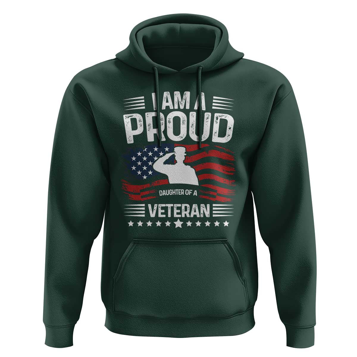 Proud Daughter Veteran Nothing Scares Hoodie Military Family Pride American Flag