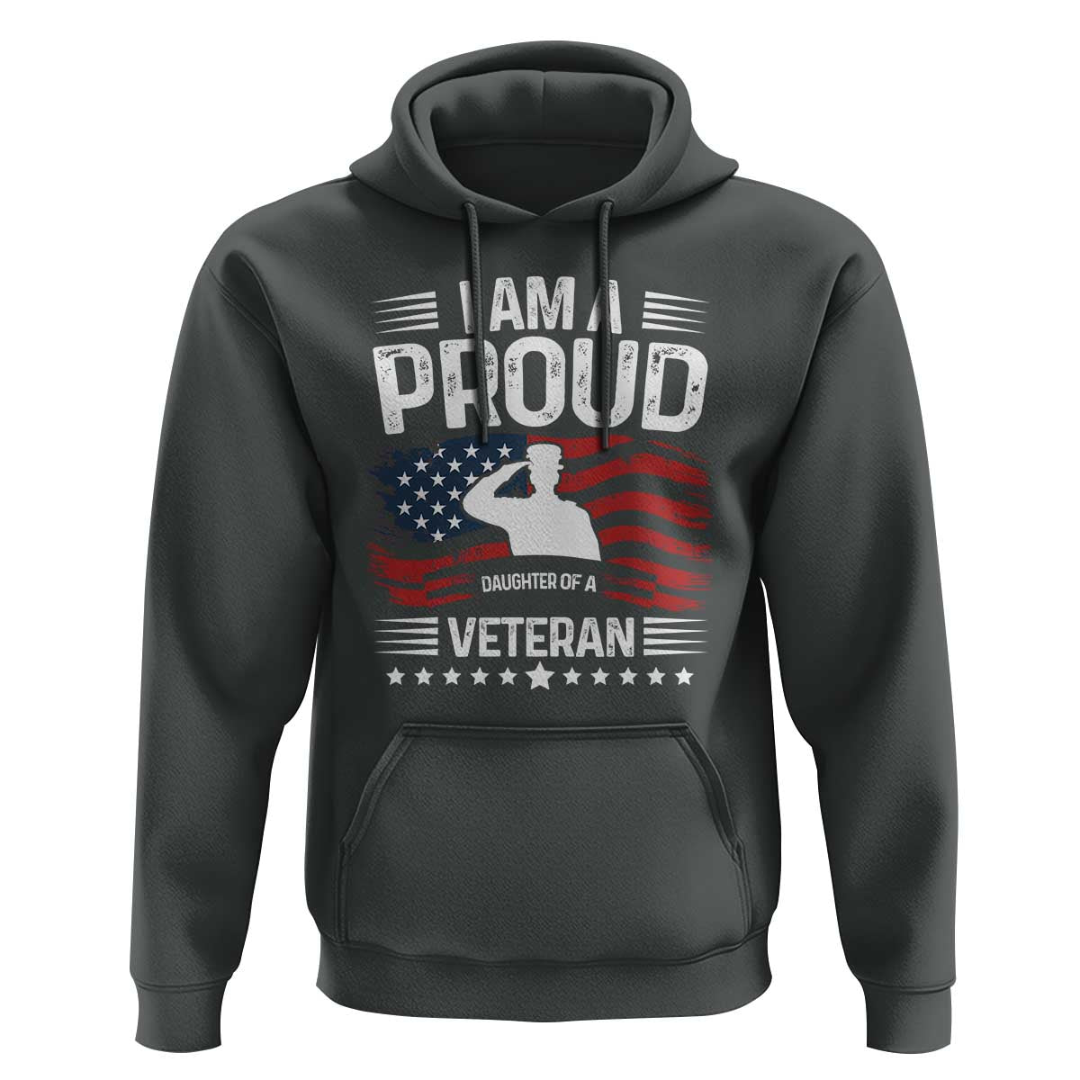 Proud Daughter Veteran Nothing Scares Hoodie Military Family Pride American Flag
