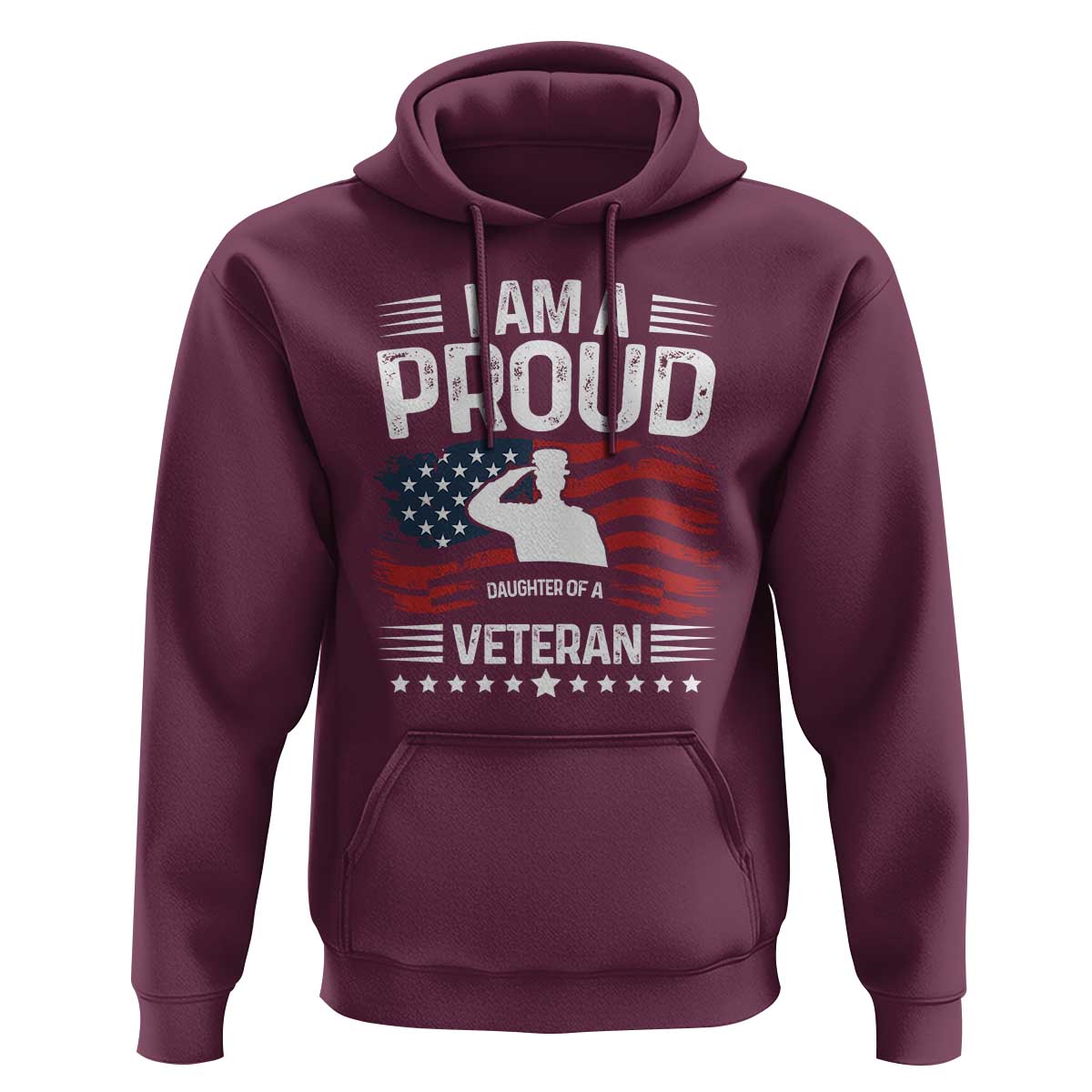Proud Daughter Veteran Nothing Scares Hoodie Military Family Pride American Flag
