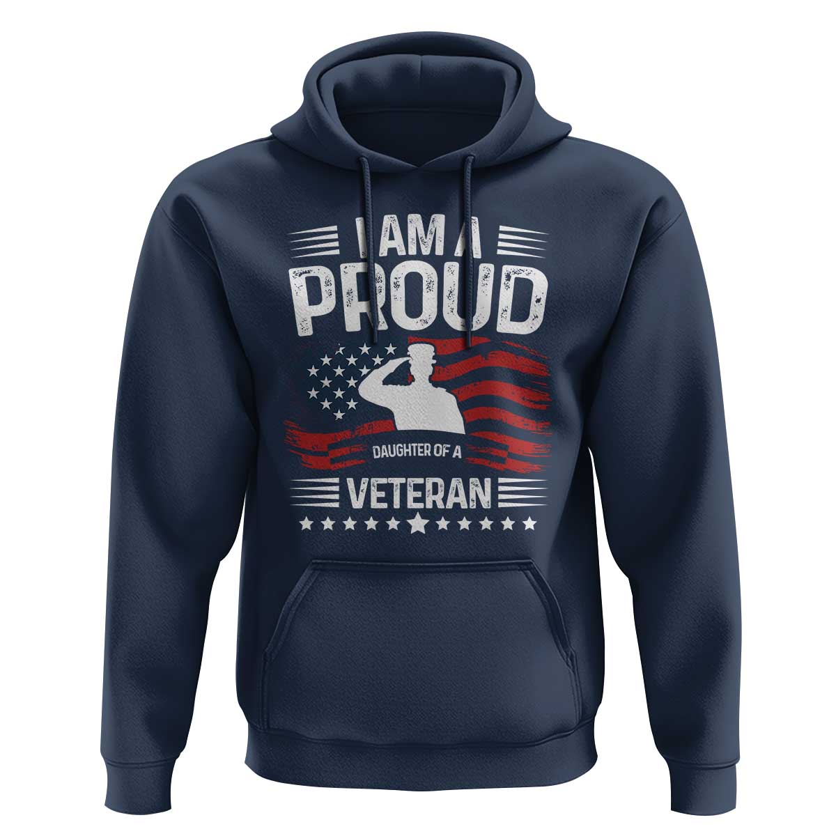 Proud Daughter Veteran Nothing Scares Hoodie Military Family Pride American Flag