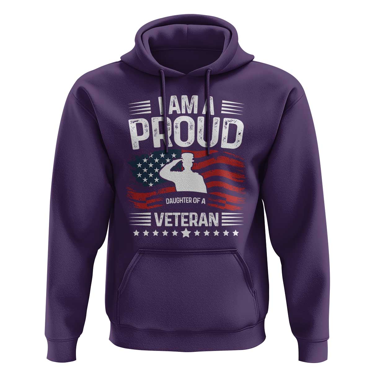 Proud Daughter Veteran Nothing Scares Hoodie Military Family Pride American Flag