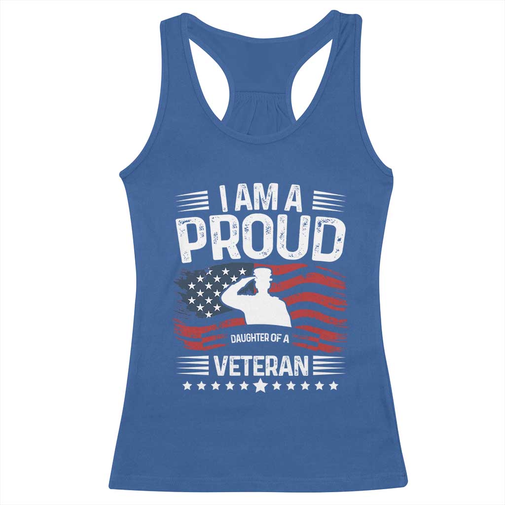Proud Daughter Veteran Nothing Scares Racerback Tank Top Military Family Pride American Flag