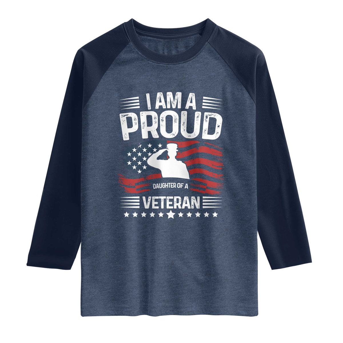 Proud Daughter Veteran Nothing Scares Raglan Shirt Military Family Pride American Flag