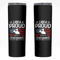 Proud Daughter Veteran Nothing Scares Skinny Tumbler Military Family Pride American Flag