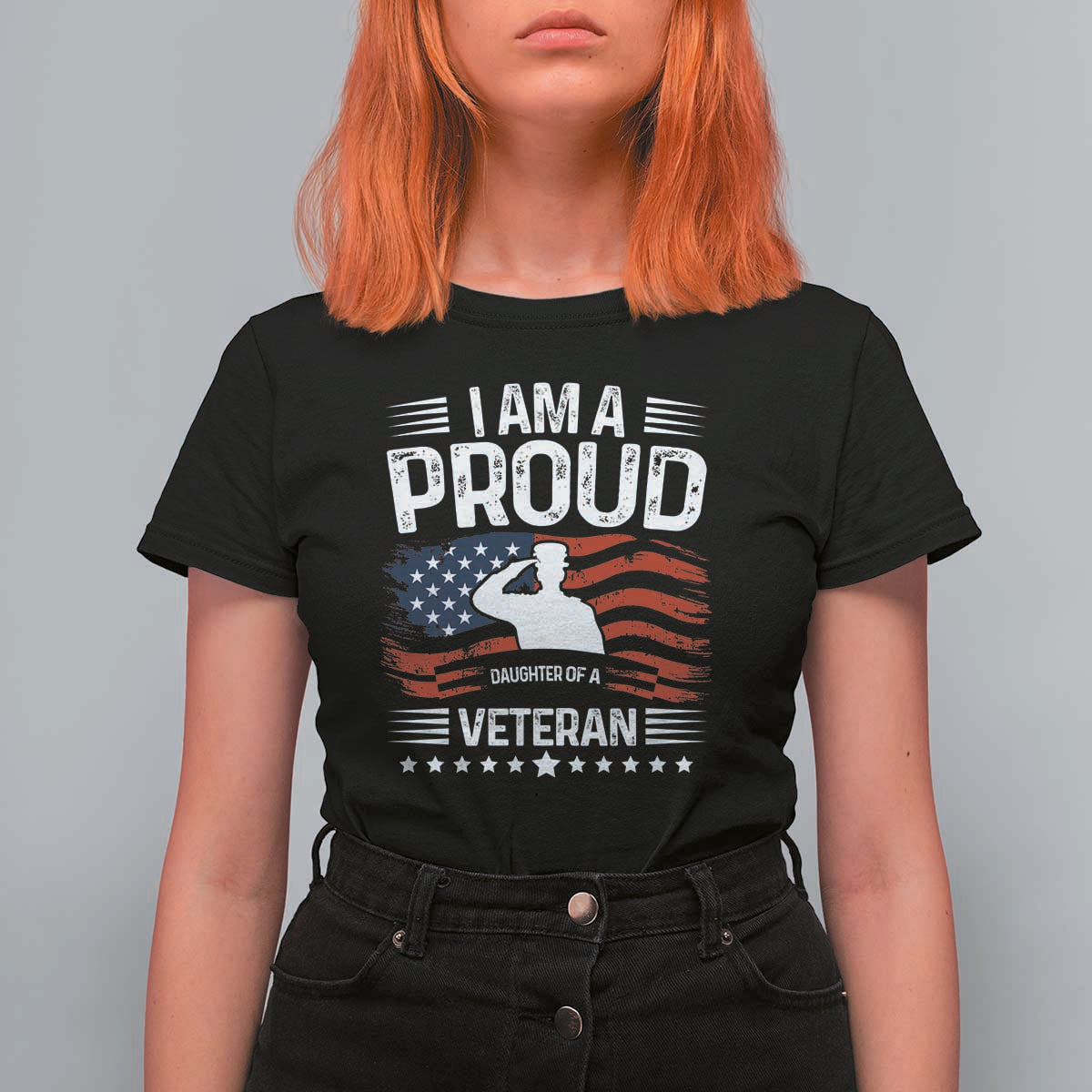 Proud Daughter Veteran Nothing Scares T Shirt For Women Military Family Pride American Flag