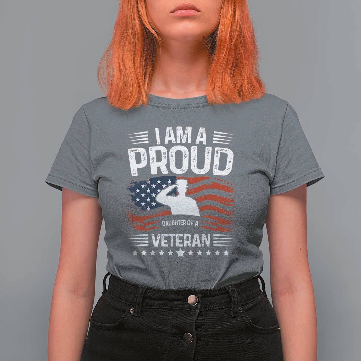 Proud Daughter Veteran Nothing Scares T Shirt For Women Military Family Pride American Flag