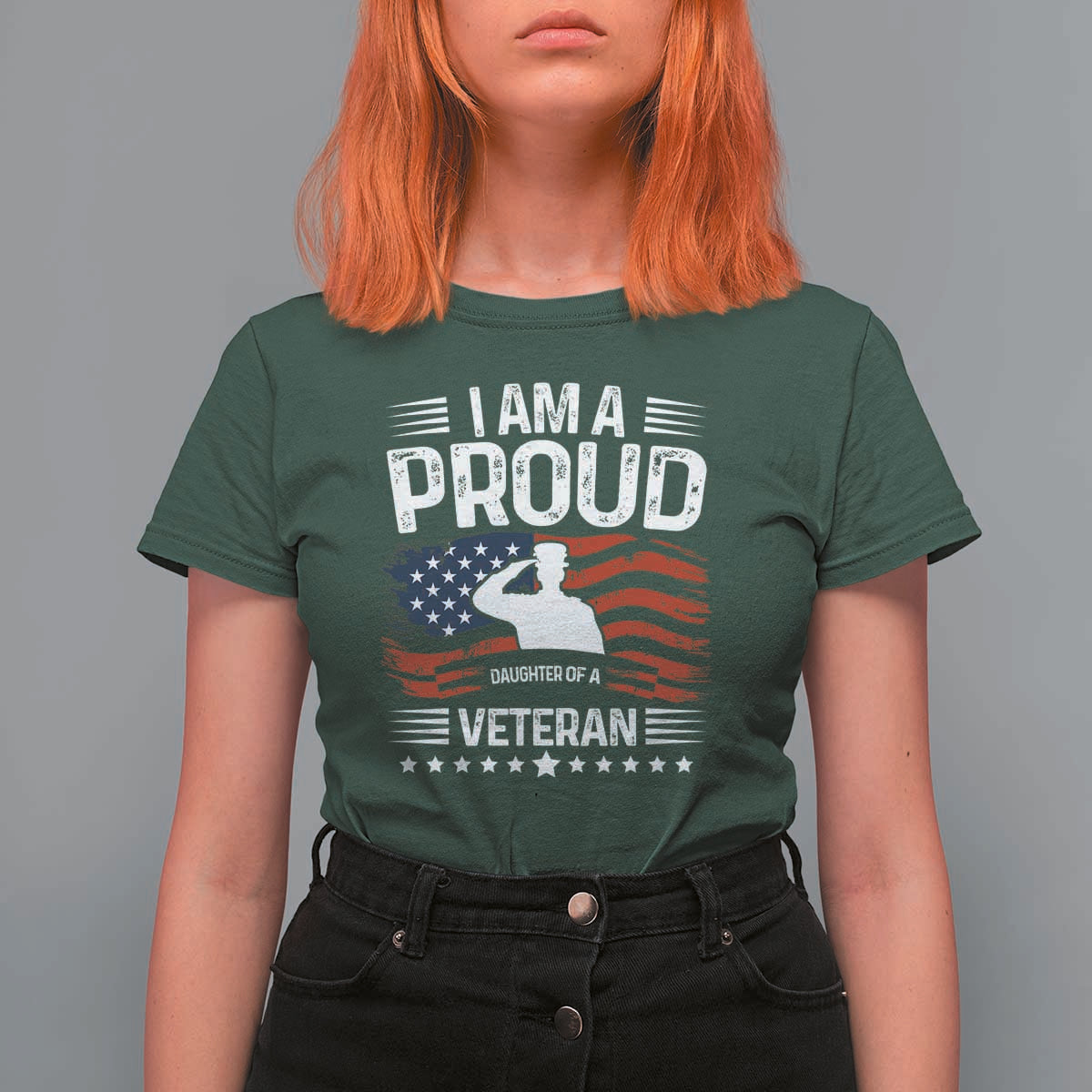 Proud Daughter Veteran Nothing Scares T Shirt For Women Military Family Pride American Flag