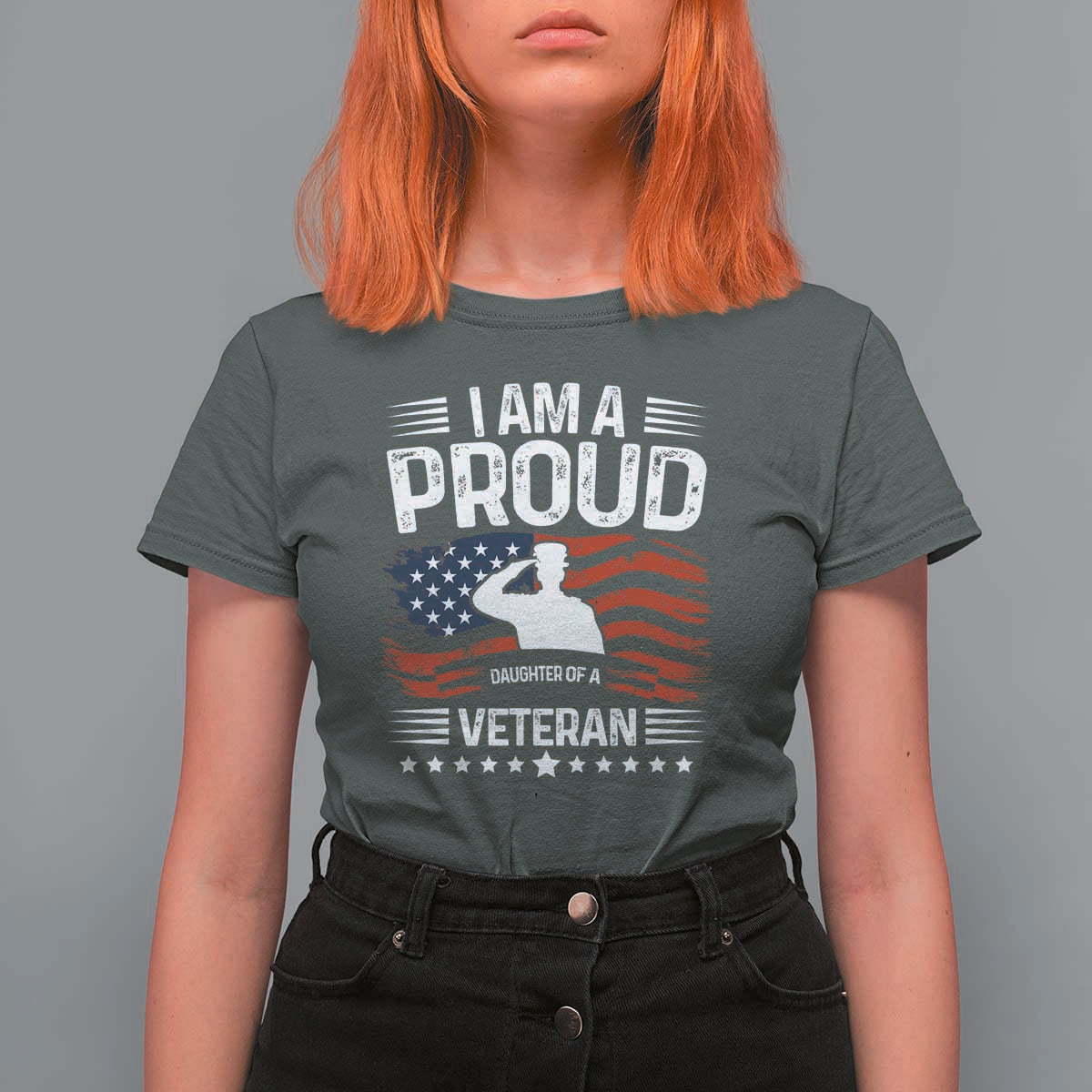 Proud Daughter Veteran Nothing Scares T Shirt For Women Military Family Pride American Flag
