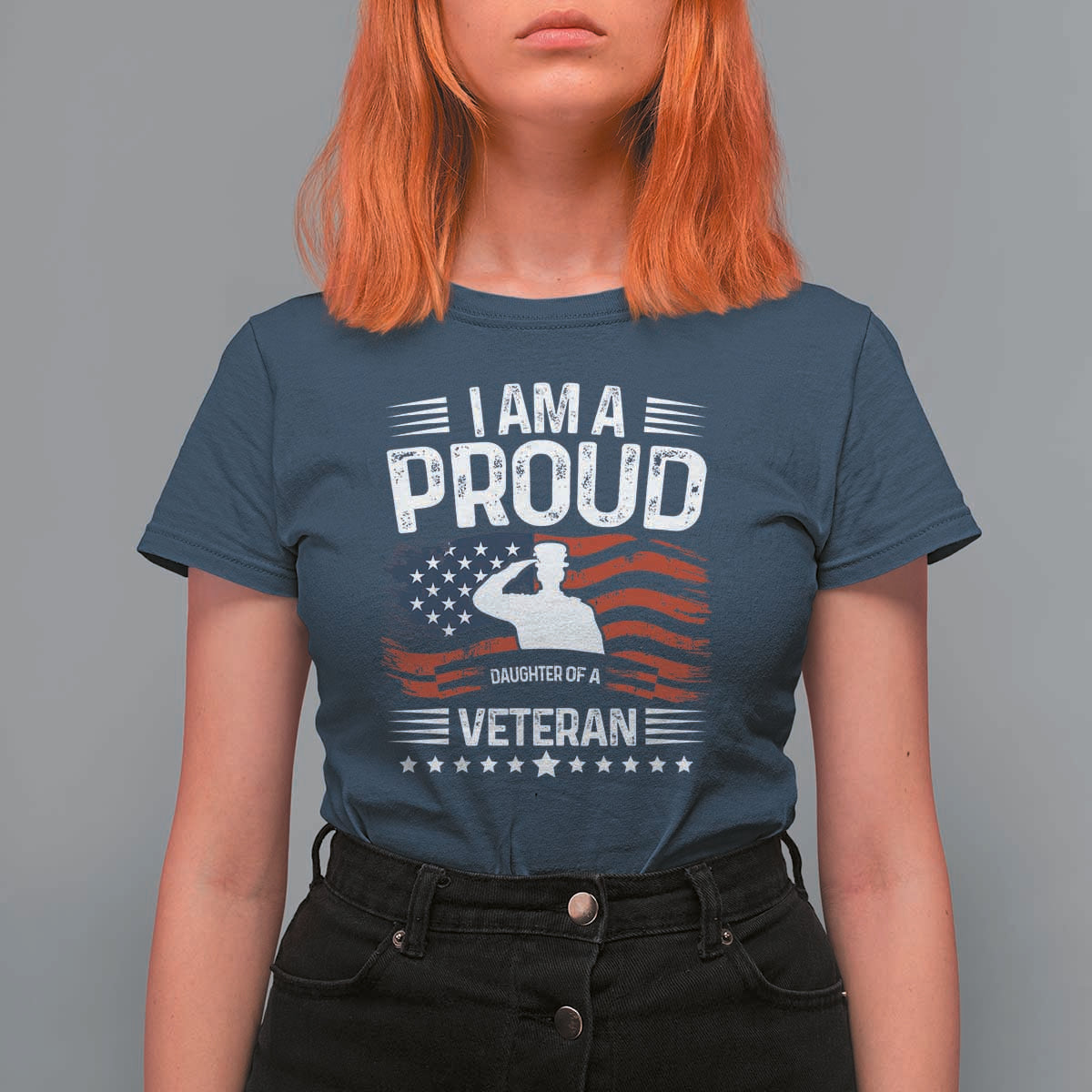Proud Daughter Veteran Nothing Scares T Shirt For Women Military Family Pride American Flag