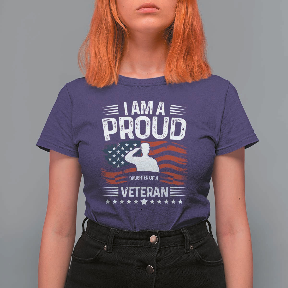 Proud Daughter Veteran Nothing Scares T Shirt For Women Military Family Pride American Flag