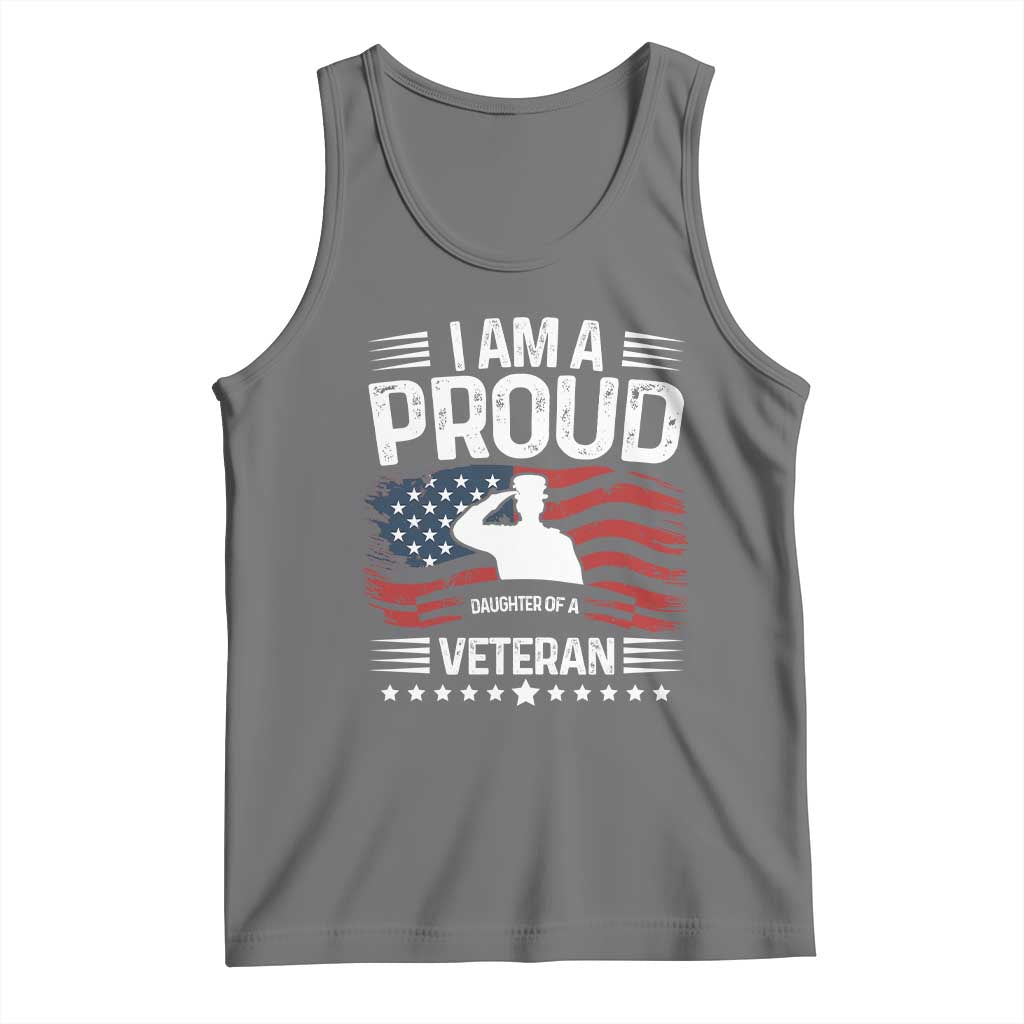 Proud Daughter Veteran Nothing Scares Tank Top Military Family Pride American Flag