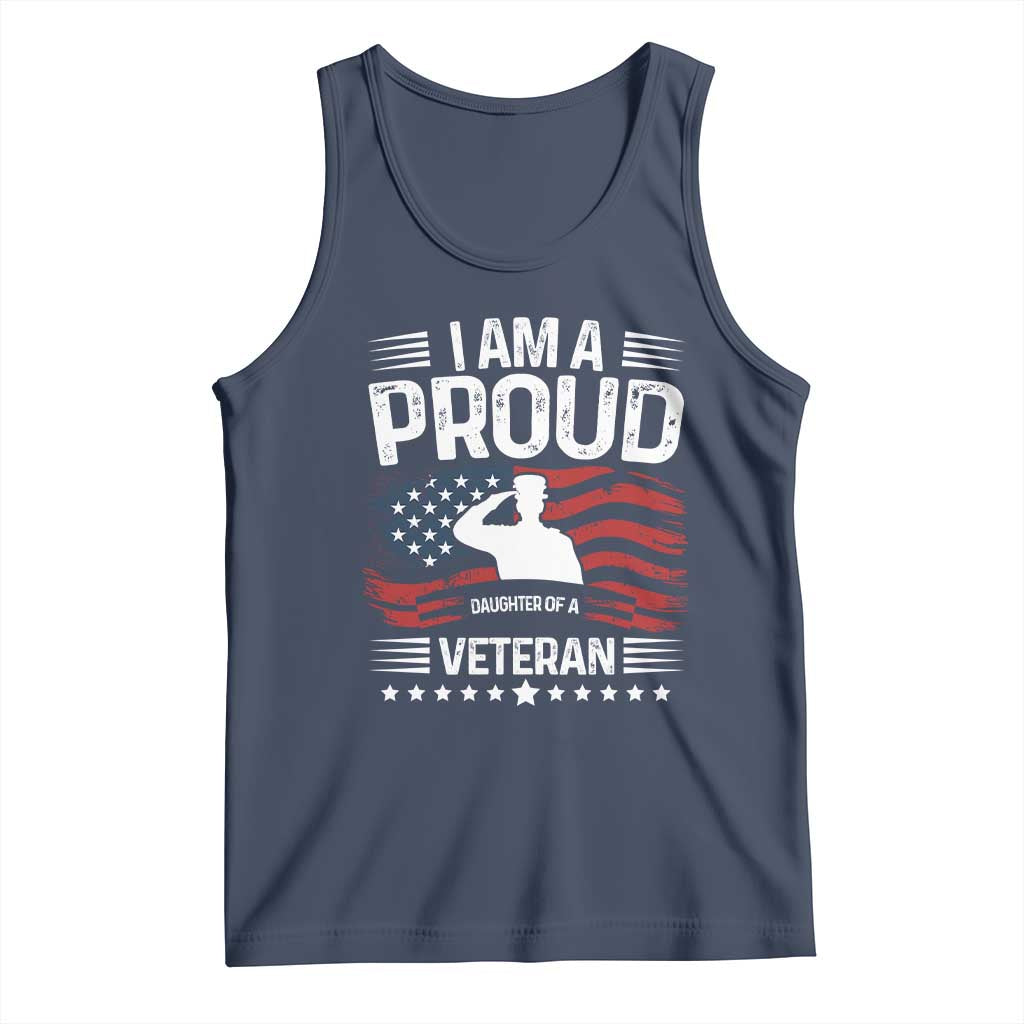 Proud Daughter Veteran Nothing Scares Tank Top Military Family Pride American Flag