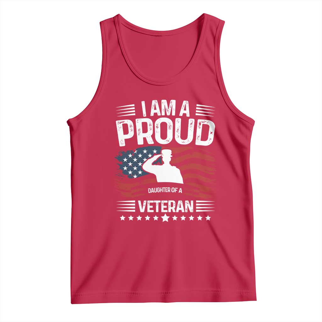 Proud Daughter Veteran Nothing Scares Tank Top Military Family Pride American Flag