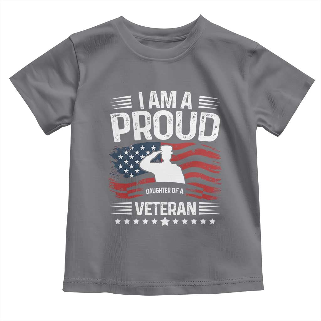 Proud Daughter Veteran Nothing Scares Toddler T Shirt Military Family Pride American Flag