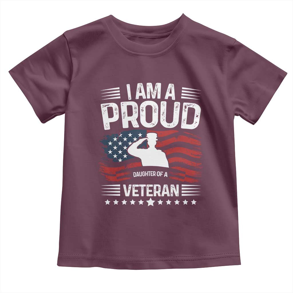 Proud Daughter Veteran Nothing Scares Toddler T Shirt Military Family Pride American Flag