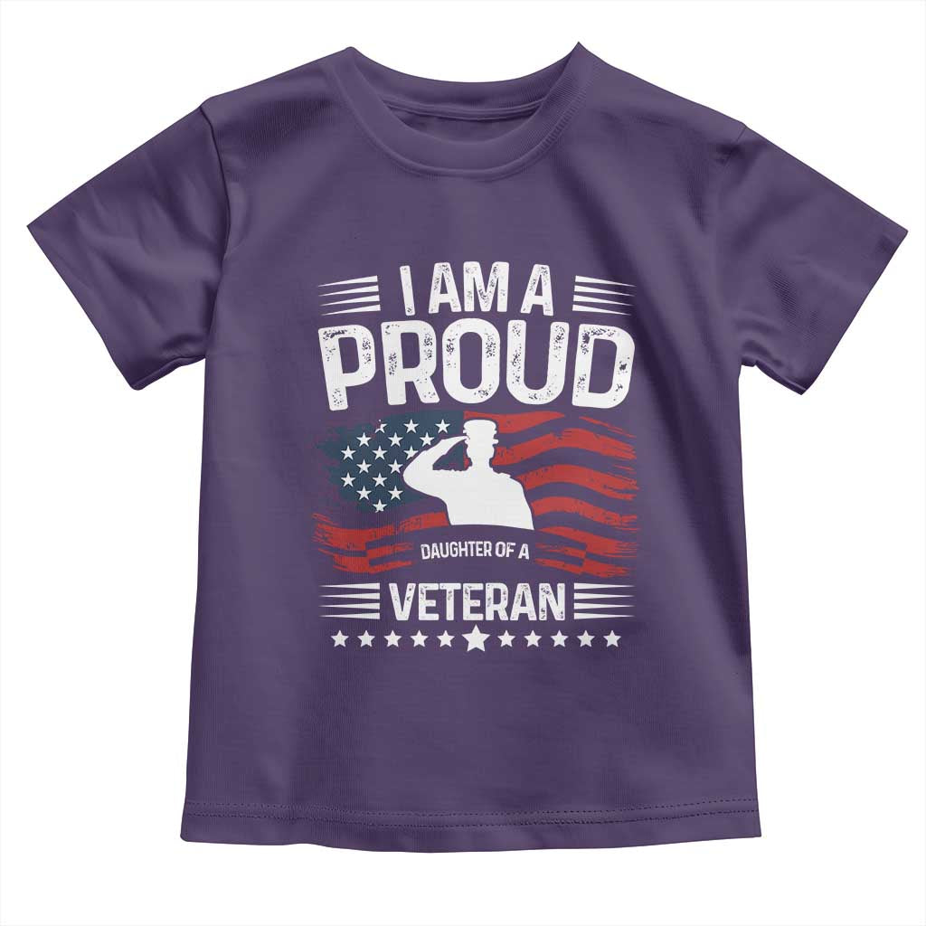 Proud Daughter Veteran Nothing Scares Toddler T Shirt Military Family Pride American Flag