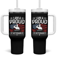 Proud Daughter Veteran Nothing Scares Tumbler With Handle Military Family Pride American Flag