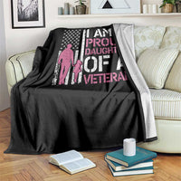 Proud Daughter Veteran Nothing Scares Throw Blanket Patriotic Military Family Support