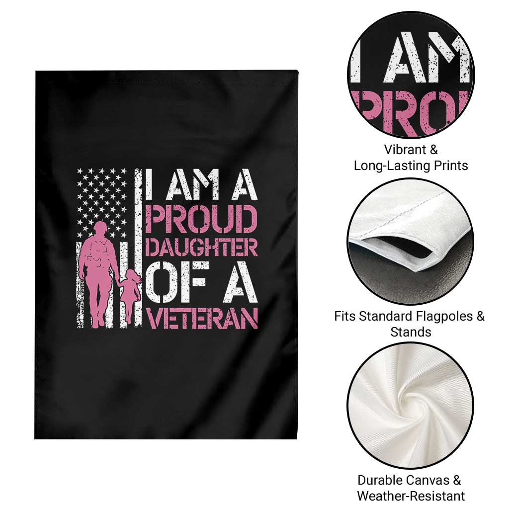 Proud Daughter Veteran Nothing Scares Garden Flag Patriotic Military Family Support