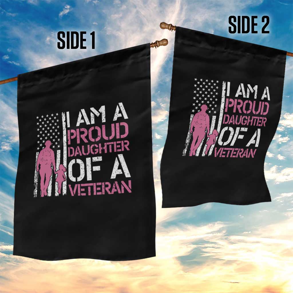 Proud Daughter Veteran Nothing Scares Garden Flag Patriotic Military Family Support