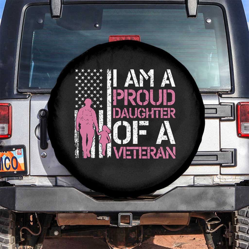 Proud Daughter Veteran Nothing Scares Spare Tire Cover Patriotic Military Family Support