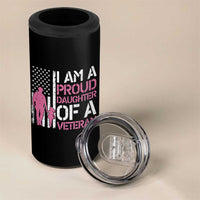 Proud Daughter Veteran Nothing Scares 4 in 1 Can Cooler Tumbler Patriotic Military Family Support