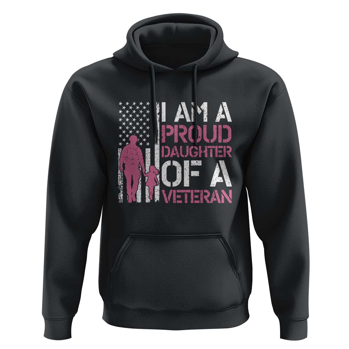 Proud Daughter Veteran Nothing Scares Hoodie Patriotic Military Family Support